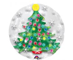 Amscan International - 3396601 globo en forma de árbol de Navidad