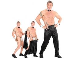 Widmann 80965 - Pantalones de stripper con cierre de velcro, disfraz para despedida de soltera, fiesta de disfraces o carnaval, negro