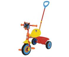 Triciclo de Metal de Rueda Libre, con asa Trasera direccionable y Cesta para Juegos
