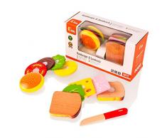 VIGA - Pack de Hamburguesa y sándwich de Juguete - Madera