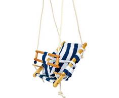 Small Foot Columpio Infantil Maritim de Madera, cargable hasta 25 kg, a Partir de 1,5 años, 6996 Juguete, Color Azul,Blanco, 36 x 24 x 54 cm (Handelshaus Legler OHG 2020159)