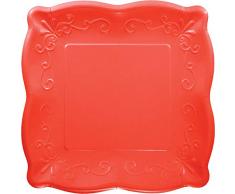 Creative Convertting 8C333398 - Plato cuadrado (25,5 cm), color coral