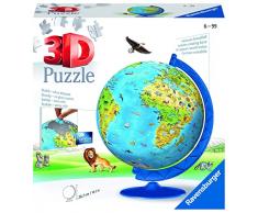 Ravensburger Children’s World Globe 3D Jigsaw Puzzle for Kids age 6 Years Up - 180 Pieces - No Glue Required