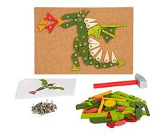 Small Foot Juego de Martillo de Madera, Plantas y Criaturas, con Motivos de la Naturaleza, a Partir de 3 años, 12358 Juguete, Multicolor