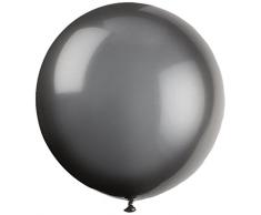 Unique Party - Género Revelar Globo de Confeti - 60 cm - Color Negro con Confeti Rosa y Azul (54600)