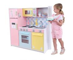KidKraft- Cocina de juguete de madera, para niños, con accesorios para juegos de dramatización incluidos , Color Pastel (53181)