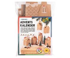 folia 9385 Calendario de Adviento Hygge Pueblo DIY Kit de manualidades Cajas para rellenar, 24 casas, para colgar o colocar, regalo y decoración navideña especial, reutilizable, carbón