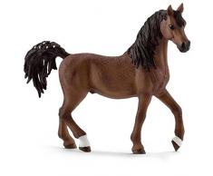 Schleich- Figura de Caballo, Semental Árabe, Color Marrón, 10,4cm