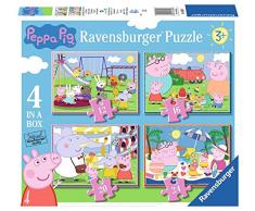 Ravensburger - Puzzle Peppa Pig, Colección Puzzle 4 in a box, 10, 12, 14, 16 Piezas, Puzzle para Niños, Edad Recomendada 3+ Años