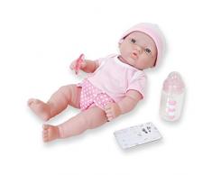 JC TOYS- Muñeca La Newborn recién Nacida 30 cm, de Vinilo Suave, Incluye 6 Accesorios, Rosa, Ideal para Jugar, diseñada en España por Berenguer, +2 años