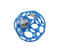 Bright Starts, Oball sonajero de fácil agarre sin BPA, azul, a partir de recién nacido, 10 cm
