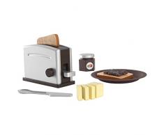 KidKraft- Set de cocina de juguete con tostadora y accesorios de cocina, de madera Espresso,Marrón (Espresso) (63373)