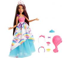 Barbie Dreamtopia, muñeca Gran Princesa Morena, juguete +3 años (Mattel FXC81)