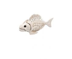 Boland 72400 - Esqueleto de pez, tamaño 24 cm, boca móvil, plástico para decoración de Halloween, carnaval o fiesta temática