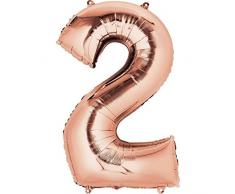 Amscan International 3621201 - Globos de Papel de Aluminio (2 Unidades), Color Oro Rosa