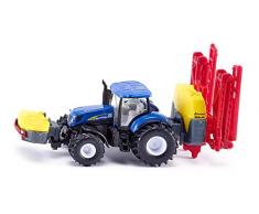 siku 1799 New Holland, Tractor con jeringa Protectora de Plantas (Escala 1:87, Metal y plástico, Color Azul)