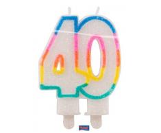 Velas brillantes para 40 cumpleaños, aniversario