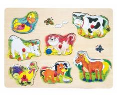Woodyland Puzzle m. Tiradores DE Ruido Sonido Steckpuzzle Animales DE Madera Juguetes de Madera