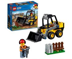 LEGO City Vehicles - Retrocargadora, Grúa de Construcción de juguete, Incluye Minifigura de Obrero (60219)