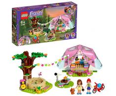 LEGO Friends - Glamping en la Naturaleza, Set de Construcción de Aventuras con Tienda de Campaña de Juguete y Bicicleta Roja, Incluye Muñecas de Olivia y Mia (41392)