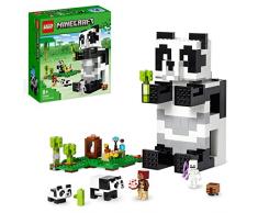 LEGO 21245 Minecraft El Refugio-Panda, Casa de Juguete para Construir con Figuras de Animales y Esqueleto, Regalos Niños y Niñas de 8 Años o Más