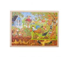 Gollnest & Kiesel Goki 57743 Plantilla Puzzle Nuestro Jardín de Madera, 96 Piezas