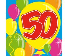 Folat - Globos De Servilletas De Papel para 50 Años Fiesta - Multicolor - 20 Piezas