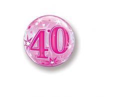 Qualatex 43125 40 Starburst Sparkle - Globo de látex con Burbujas de una Sola Pieza, Color Rosa, 55,88 cm