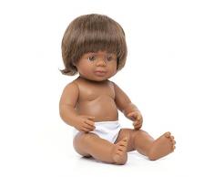 Miniland Muñeco bebé Aborigen Australiano niño de 38cm, Fabricado en Vinilo Suave. Presentación en Bolsa Transparente.