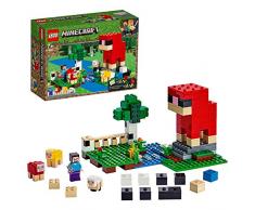 LEGO Minecraft - La Granja de Lana, Juguete de constucción inspirado en el videojuego, Incluye el bebe oveja, Novedad 2019 (21153)