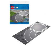 LEGO City Suplementario - Curvas y Cruce, juguete de pista de carretera complementario para tu ciudad LEGO (60237)