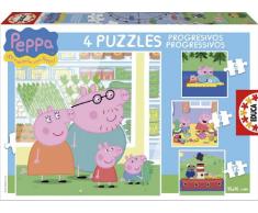 Educa Progresivos Puzzle Infantil Peppa Pig de 6,9,12 y 16 Piezas, a Partir de 3 años (15918)