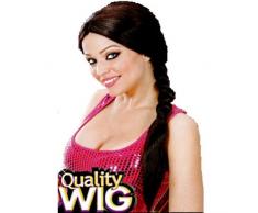 WIDMANN t0740 ? Mujer de Pelo Largo Peluca Lara Trenzado, Talla única Adultos en Caja, Color marrón