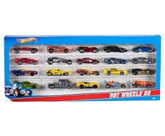 Hot Wheels Pack de 20 vehiculos, coches de juguete (modelos surtidos) (Mattel H7045)