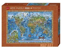 Heye 29846 Amazing World Standart 2000 Piezas, Map Art, Incluye póster