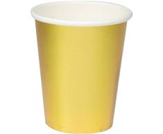Folat B.V.-Folat Tazas Desechables De Color Metálico Oro, (50690)