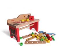 Iwood- Mesa Madera Juego de accesorios y herramientas infantiles, Multicolor (13016) , color/modelo surtido
