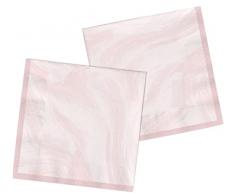 Folat 61917 Vajilla de fiesta Servilletas Fiesta Ø 23cm 8 piezas Rosa Mármol - Servilletas de papel para Cumpleanos, Fiesta infantil, Despedida de Soltera, Compromiso, Boda, Aniversario