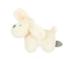 Nattou Sonajero de peluche, el perro Charlie, Para casa o para viajar, Franela, Aprox. 17 cm, Aprobado por PETA y vegano, Algodón/poliéster, Vainilla