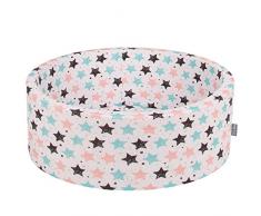 KiddyMoon 90X30/SIN Bolas Piscina De Bolas para Ninos Hecha En La UE, Beige Clr:Rosa Clr/Perla/Transparente