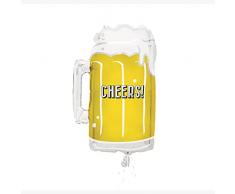 Unique- Giant Beer Mug Foil Balloon Globo Jarra De Cerveza Gigante-53 cm, Multicolor (54988)