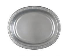 Unique Party- Paquete de 8 platos ovalados de papel, Color (33429)