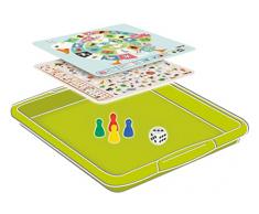 Smoby- Cajonera con 4 juegos, Compatible con la mesa picnic de las casitas Smoby,