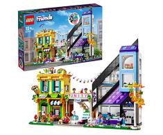 LEGO 41732 Friends Floristería y Tienda de Diseño del Centro, Juguete Modular Personalizable, Casa de Muñecas para Decorar, 9 Personajes y Accesorios, Regalos de Comunión