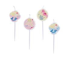 Amscan 7AM9903048 Sirenita - Juego de 4 velas, multicolor , color/modelo surtido