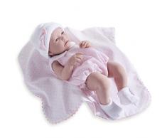JC TOYS- Muñeca La Newborn recién Nacida de 43 cm, de Vinilo Suave, Incluye Ropa y Manta, niña, Rosa, diseñada en España por Berenguer, 2 años