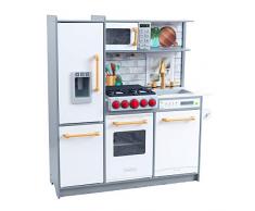 KidKraft- Cocina de madera de juguete Uptown Elite para niños con tres modos de juego y funciones prácticas , Color Blanco (53437)