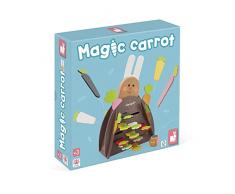 Janod - Magic Carrot - Juego de Mesa para Niños - Juego de Habilidad y Estrategia - Juguete de Madera - Aprendizaje de Colores - 2 a 4 Jugadores - Certificado FSC - A Partir de 3 Años, J02473