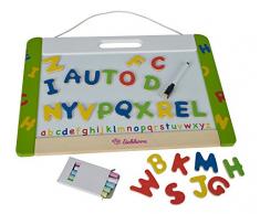 Eichhorn 100002577 Colgantes de Pizarra magnética, 42 x 30 cm, Incluye 26 Letras magnéticas de Madera, 5 tizas y 1 lápiz Pantalla, magnético