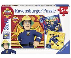 Sam el bombero - Tres rompecabezas de 49 piezas, 18 x 18 cm (Ravensburger 93861) , Modelos/colores Surtidos, 1 Unidad